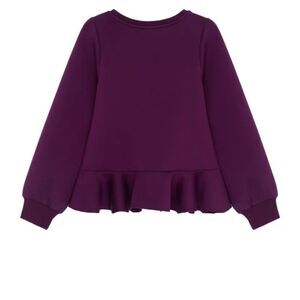 Habitual Kids Plum Ruffle Long Sleeve Top Hut Can Fit A XS In Petite Womans